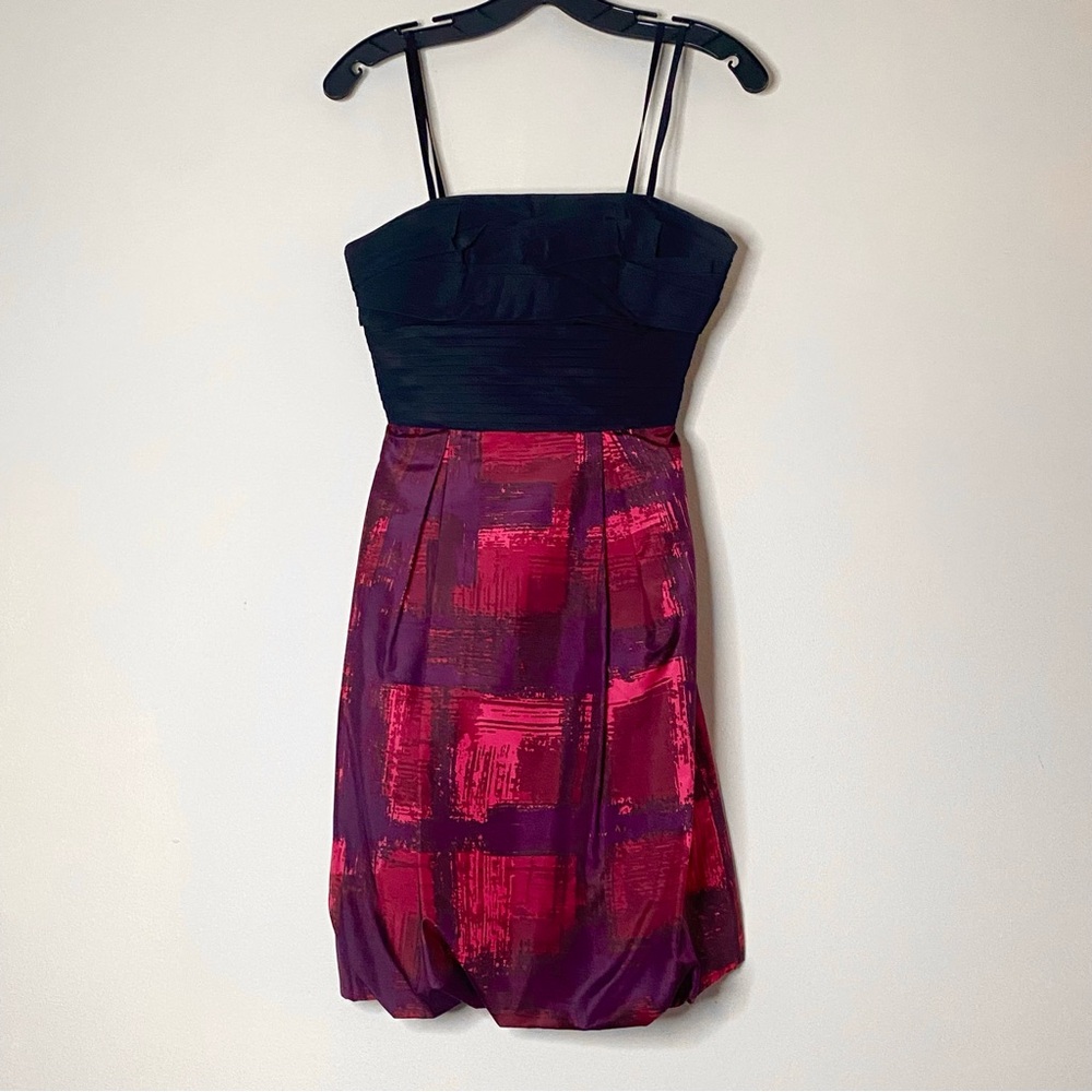 BCBGMaxAzria Tube Top Balloon Dress in Red/Black — 0